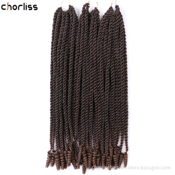 Wholesale 18'' 14'' Curly End Afro Synthetic Crochet Braiding Hair Bug Ombre Dreadlocks Senegal Twist Spring  For Women Daily